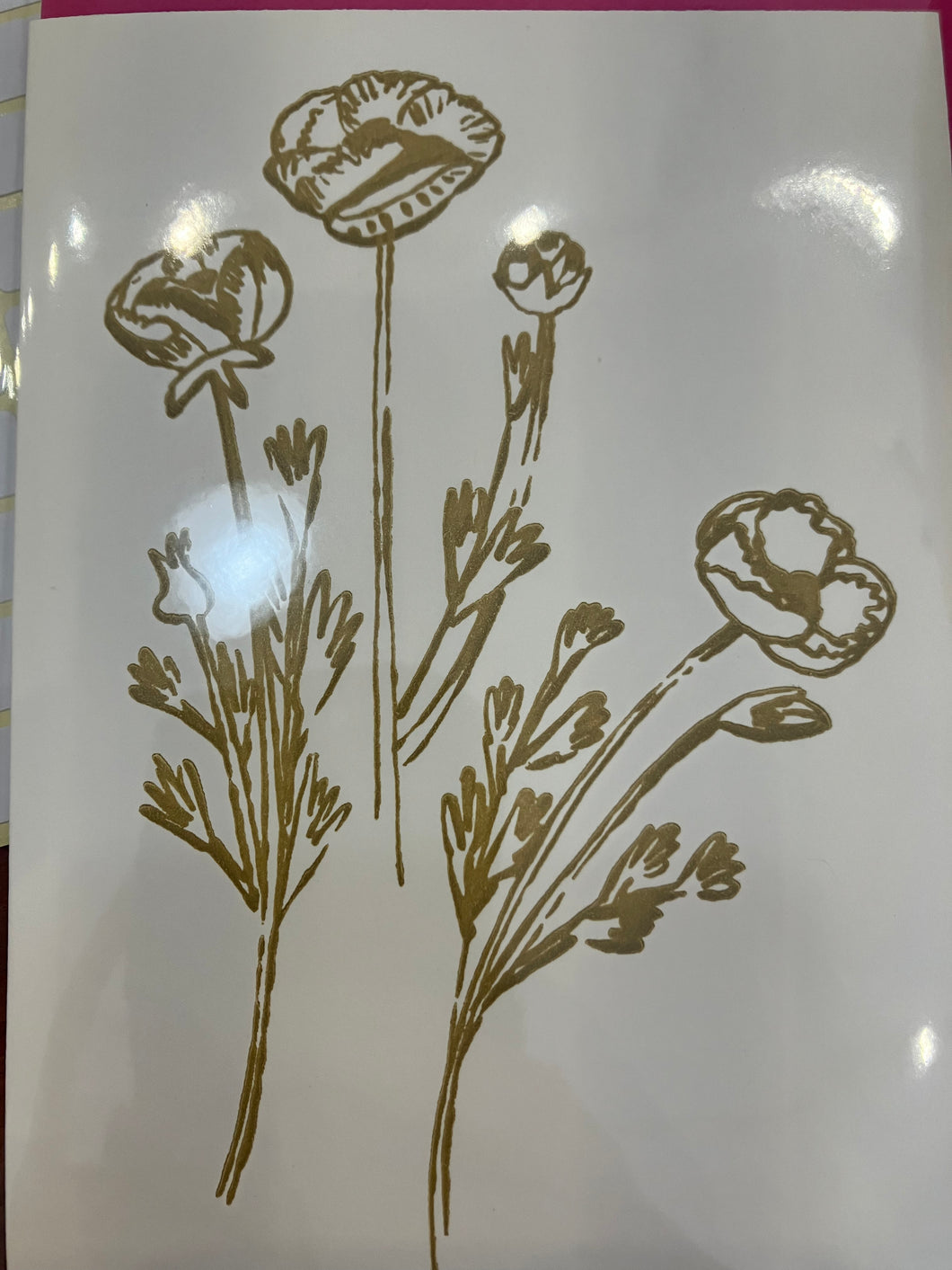 Gold Flowers Card