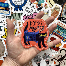 Load image into Gallery viewer, Doing My Best Cat Cereal Box Sticker
