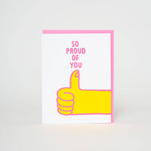 Load image into Gallery viewer, Egg Press Manufacturing - Proud Of You Thumbs Up Letterpress Greeting Card by Ashkahn: Paper tab
