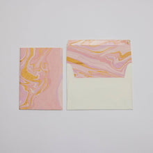 Load image into Gallery viewer, Hand Marbled Greeting Card - Free Spirit Marshmallow
