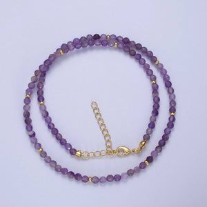 Dainty Beaded Necklace Tourmaline, Ruby