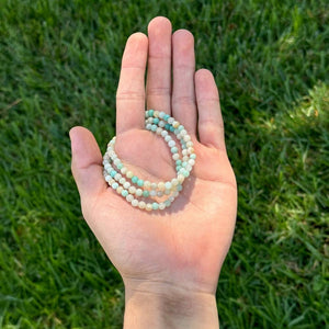 Earths Elements Wholesale - Crystal Bracelet - 4mm Amazonite, pack of 5
