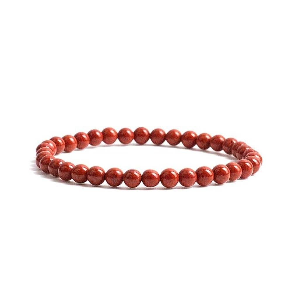 Crystal Bracelet - 4mm Red Jasper
