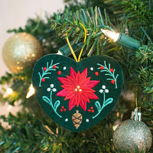 Load image into Gallery viewer, Winter Floral Heart Ornament
