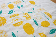 Load image into Gallery viewer, The High Fiber - *NEW Lemon Tea Towel, Handprinted in USA, Natural Cotton
