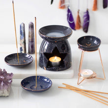 Load image into Gallery viewer, Purple Star Sign Oil Burner and Wax Warmer on Metal Base
