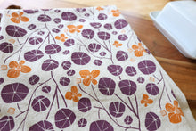 Load image into Gallery viewer, The High Fiber - *NEW* Autumn Floral Nasturtium Kitchen Towel, Handprinted
