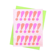 Load image into Gallery viewer, Exclamations Card - Neon Risograph Greeting Card
