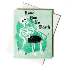 Load image into Gallery viewer, Love You To Death - Risograph Greeting Card
