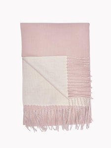 Reversible two tone coloured plain cashmere blend scarf: Baby Blue