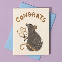 Load image into Gallery viewer, Congrats Rat - Risograph Card
