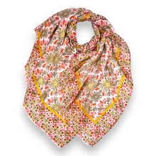 Load image into Gallery viewer, Mosaic flower print scarf
