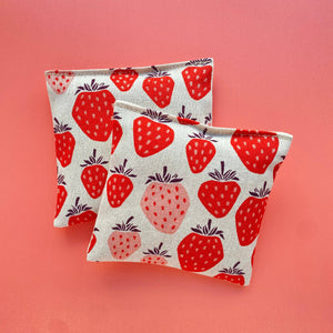 Lavender Sachet Bundle in Giant Strawberries Canvas Fruit