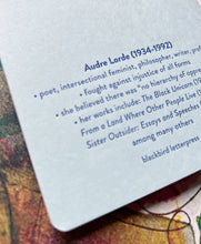 Load image into Gallery viewer, Blackbird Letterpress - Audre Lorde letterpress notebook

