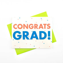 Load image into Gallery viewer, Congrats Grad! - Risograph Graduation Greeting Card
