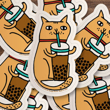 Load image into Gallery viewer, Bubble Tea Cat Big Sticker
