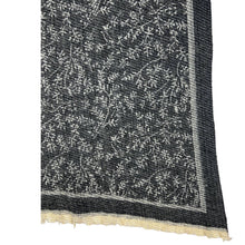 Load image into Gallery viewer, Pleated mini leaves print of super soft winter scarf: Grey
