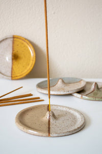 Ceramic Incense Holder - Color Block: Beige