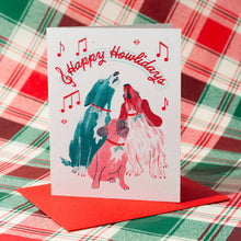 Load image into Gallery viewer, Happy Howlidays Dogs - Risograph Christmas Card
