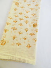 Load image into Gallery viewer, Bee Kitchen Towel, Handprinted Tea Towel
