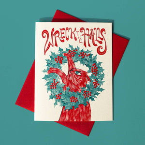 Wreck the Halls - Risograph Christmas Card