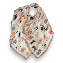 Load image into Gallery viewer, Cats wearing hats print scarf
