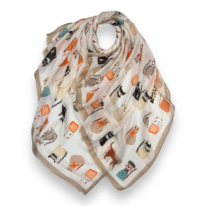 Cats wearing hats print scarf
