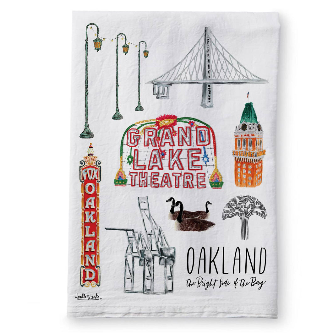 Oakland Collage Tea Towel