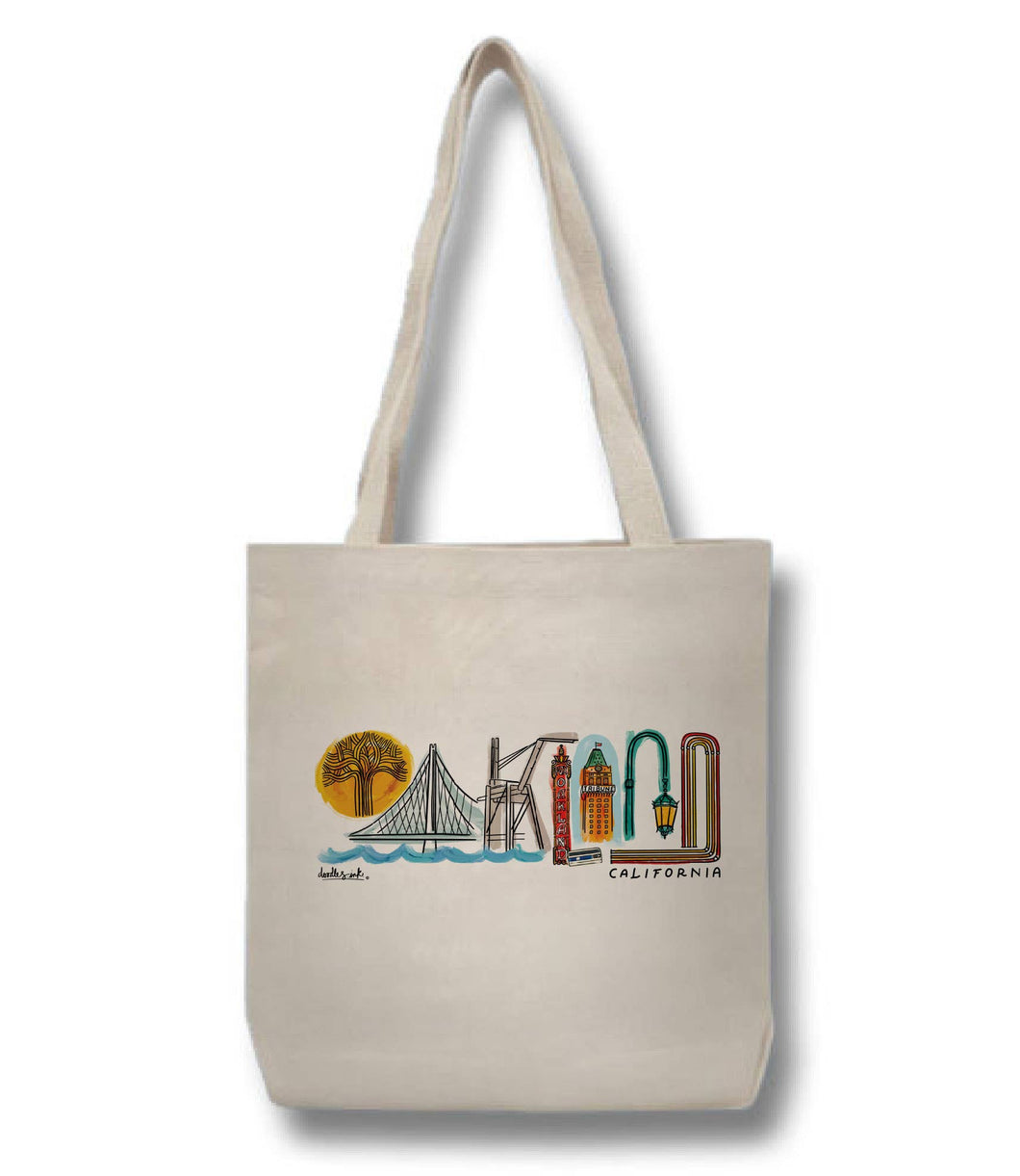 Oakland Landmark Lettering Everyday Tote Bag