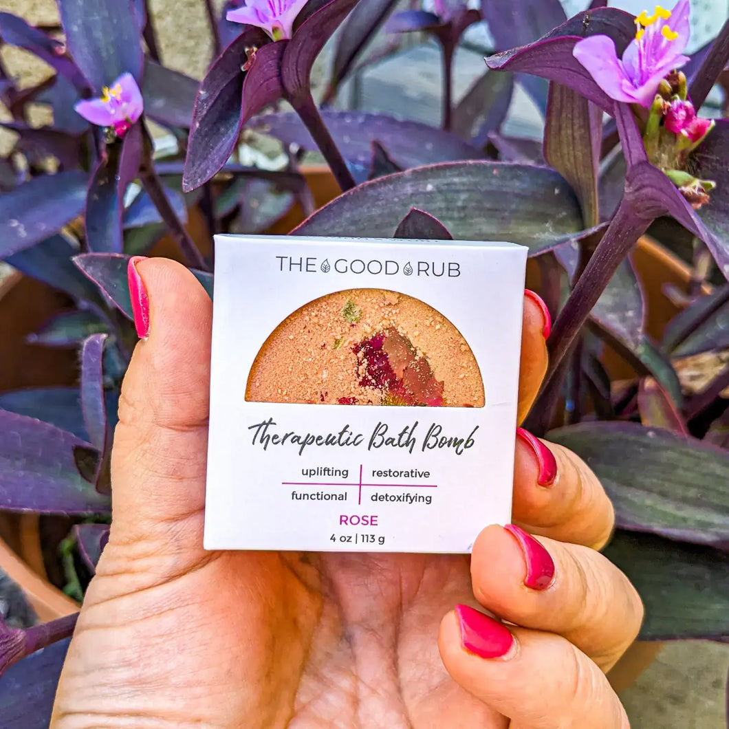 Herbal-Infused Rose Bath Bomb