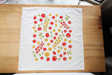 Load image into Gallery viewer, The High Fiber - *NEW Tomato Tea Towel, Handprinted in USA, Natural Cotton
