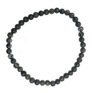 BRACELET - OBSIDIAN, BLACK (4-4.5 MM) 7.15-7.25" (PC)