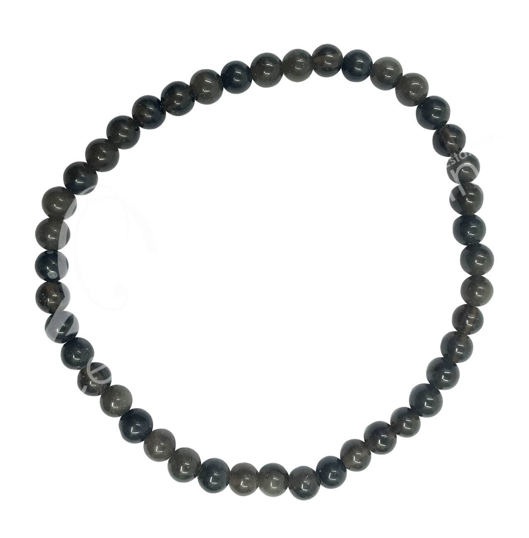 BRACELET - OBSIDIAN, BLACK (4-4.5 MM) 7.15-7.25