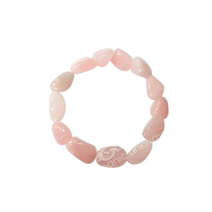 BRACELET - TUMBLED STONES ROSE QUARTZ (12-15 MM) 7-7.5" (PC)