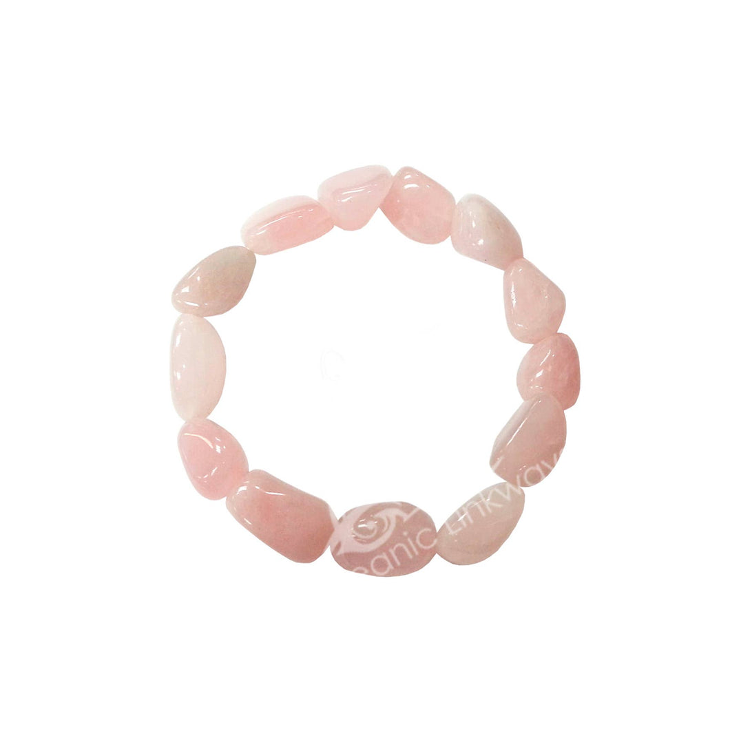 BRACELET - TUMBLED STONES ROSE QUARTZ (12-15 MM) 7-7.5