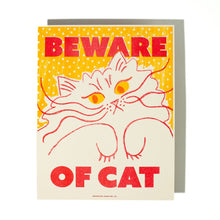 Load image into Gallery viewer, Bromstad Printing Co. - Beware of Cat - Risograph Print
