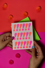 Load image into Gallery viewer, Exclamations Card - Neon Risograph Greeting Card
