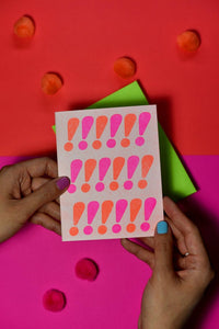 Exclamations Card - Neon Risograph Greeting Card