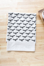 Load image into Gallery viewer, The High Fiber - Bird Kitchen Towel, Handprinted Bird Tea Towel: Black on Natural
