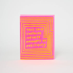 Infinite Positivity Letterpress Greeting Card by Ashkahn