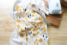 Load image into Gallery viewer, The High Fiber - *NEW* Autumn Leaves and Acorns Kitchen Towel, Handprinted 
