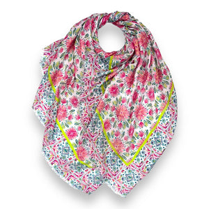 Mosaic flower print scarf