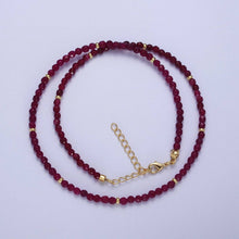 Load image into Gallery viewer, Dainty Beaded Necklace Tourmaline, Ruby
