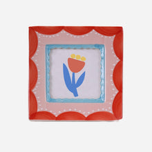 Load image into Gallery viewer, ChagoArt - Hand-painted Ceramic Photo Frame, Red Scallop

