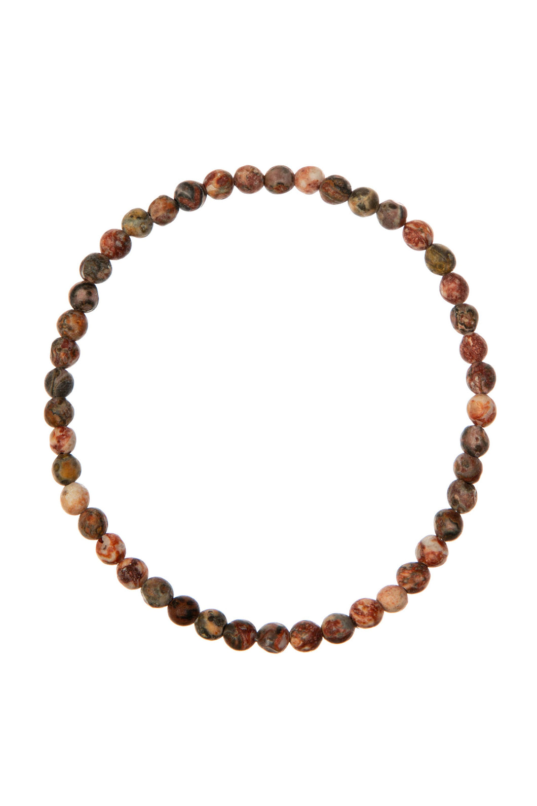Red Leopard Skin Stone Bead Bracelet B2001: 4MM
