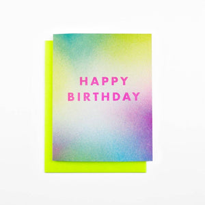 "Happy Birthday" Aura Risograph Card