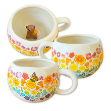Load image into Gallery viewer, SF Mercantile - Rainbow Floral Mug with Bear Surprise
