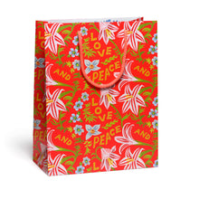 Load image into Gallery viewer, Red Cap Cards - Peace and Love Amaryllis gift bags: Large
