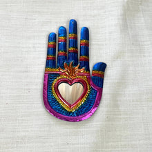 Load image into Gallery viewer, Tin Hand w/ Heart Mirror, Mexico
