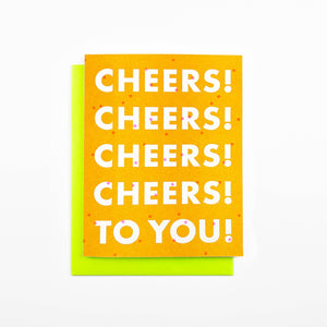 "Cheers! Cheers! To You!" Risograph Greeting Card